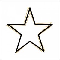 Papierserviette - groß - Star Outline gold black