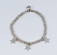 Armband Perlen Sterne - silber
