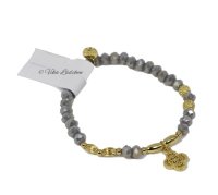 Armband Perlen Oriental - Grau Gold