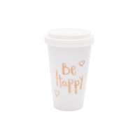 Kaffeebecher - Be Happy GOLD