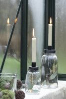 Kerzenhalter Flasche - schwarz - f. dicke Kerzen
