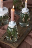 Kerzenhalter Flasche - weiss - f. dicke Kerzen