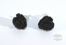 Ohrstecker - Rose schwarz