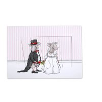 Postkarte Schiebekarte - Hochzeitspaar