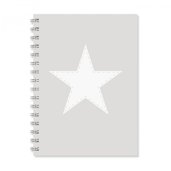 Notizbuch A6 - Stern grau - zum Schließen ins Bild klicken