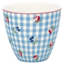 Latte Cup - Viola check pale blue