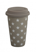 Kaffeebecher - Sterne taupe