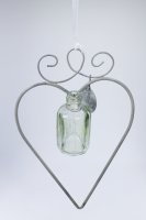 Hänger - Zink Herz mit Vase