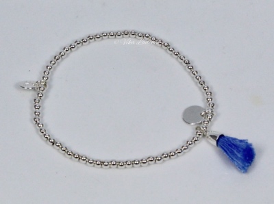 Armband IBIZA - silber blau - zum Schließen ins Bild klicken