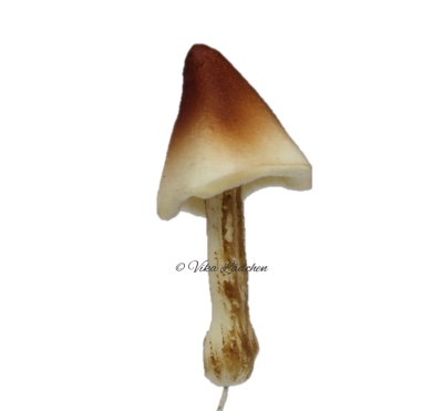 Pilz aus Silikon - am Draht - braun lang - zum Schließen ins Bild klicken