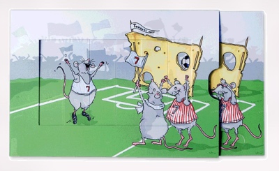 Postkarte Schiebekarte - Fußball - zum Schließen ins Bild klicken