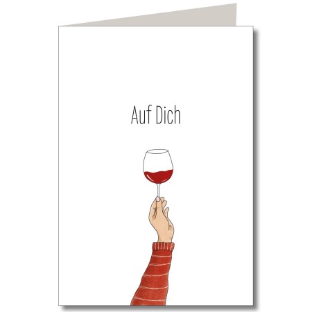 Doppelkarte - Auf Dich Weinglas - zum Schließen ins Bild klicken